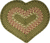 Earth Rugs C-09 Green/Burgundy Heart Trivet 8``x7``