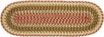 Earth Rugs C-24 Olive/Burgundy/Gray Oval Table Runner 13``x36``