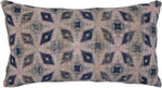Benzara BM228730 Fabric Throw Pillow with Hand painted Printed Geometric Pattern, Blue