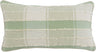 Benzara BM228605 Fabric Throw Pillow with Plaid Pattern and Shag Stripe Accents, Green