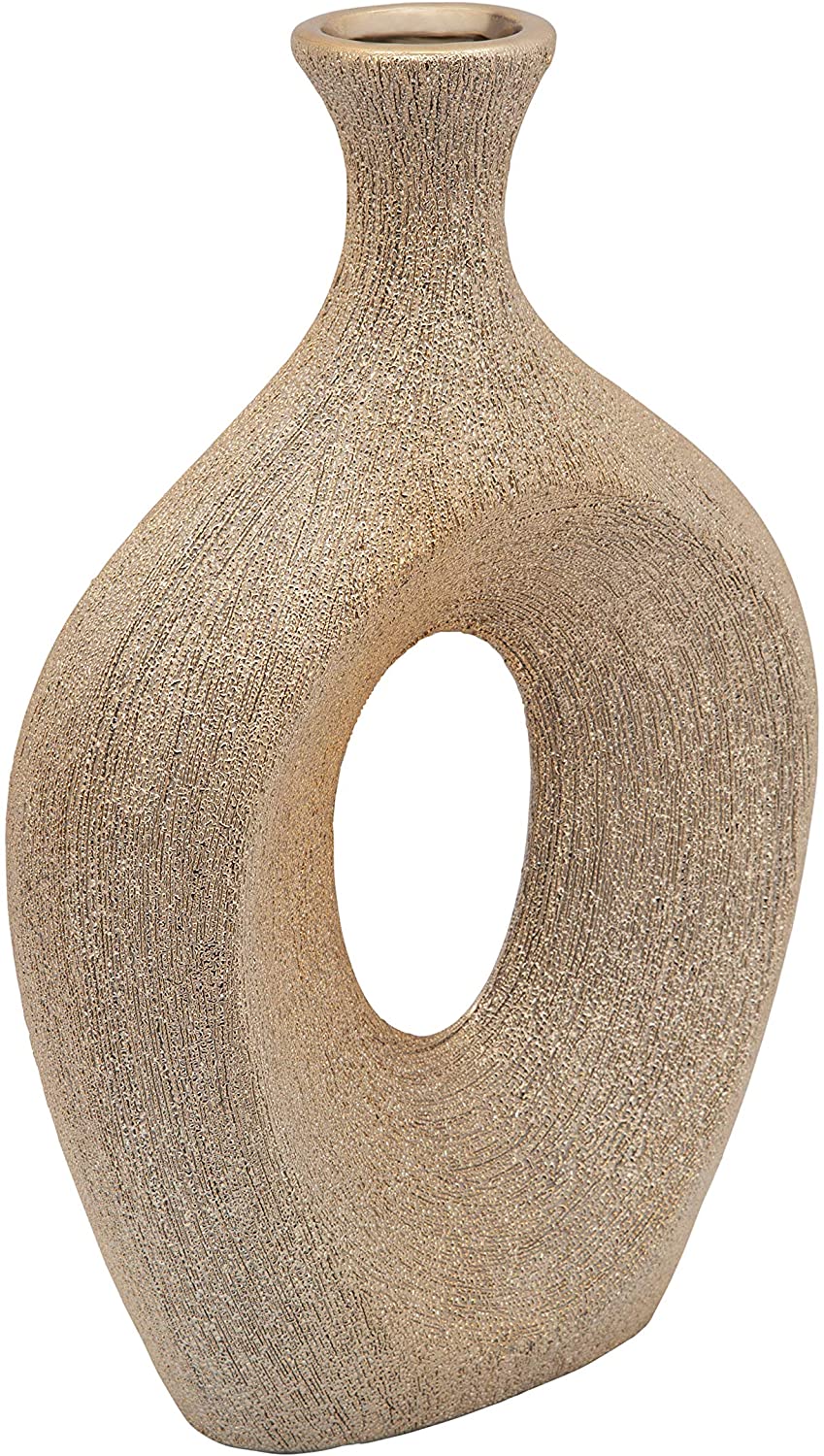 Sagebrook Home 13" Beaded Oval Vase Cut-Out