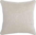 Benzara BM228819 Square Fabric Throw Pillow with Twill Weave Pattern, Off White