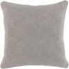 Benzara Square Fabric Throw Pillow with Textured Details, Gray