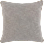 Benzara Square Fabric Throw Pillow with Textured Details, Gray