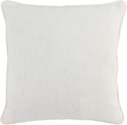 Benzara Embroidered Square Fabric Throw Pillow, White and Gray