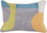 Benzara BM228719 Fabric Wrapped Throw Pillow with Handwoven Abstract Pattern, Gray