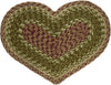 Earth Rugs C-24 Olive/Burgundy/Gray Heart Placemat 12``x17``