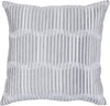 Benzara BM228883 Fabric Throw Pillow with Stripes Pattern and Wavy Design, Gray