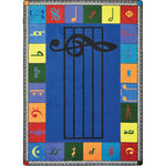 Joy Carpets Kid Essentials Music & Special Needs Elementary Note Worthy Rug, Multicolored, 7'8" x 10'9"