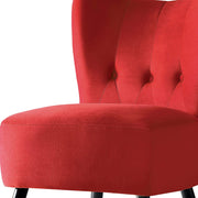 Benzara Upholstered Armless Accent Chair with Flared Back and Button Tufting, Red