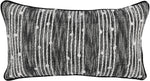 Benzara Rectangular Fabric Throw Pillow with Rug Accents, Gray