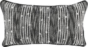 Benzara Rectangular Fabric Throw Pillow with Rug Accents, Gray