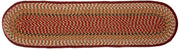 Earth Rugs C-19 Burgundy/Mustard Oval Table Runner 13``x48``