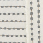 Benzara Embroidered Square Fabric Throw Pillow, White and Gray