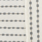 Benzara Embroidered Square Fabric Throw Pillow, White and Gray