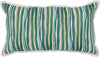 Benzara BM228887 Fabric Throw Pillow with Painted Stripes Pattern and Embroidery, Green