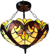 Chloe Lighting CH18780VI14-UF2 Liaison Tiffany-Style 2 Light Victorian Semi-Flush Ceiling Fixture 14`` Shade