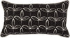 Benzara BM228922 Reversible Fabric Throw Pillow with Leaf Print Design, Black