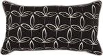 Benzara BM228922 Reversible Fabric Throw Pillow with Leaf Print Design, Black