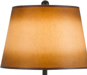Benzara Gas Pump Theme Resin Table Lamp with Tapered Paper Shade, Red and Yellow