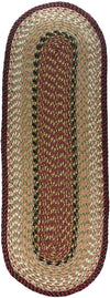 Earth Rugs C-19 Burgundy/Mustard Oval Table Runner 13``x36``