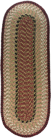 Earth Rugs C-19 Burgundy/Mustard Oval Table Runner 13``x36``
