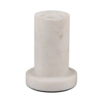 Sagebrook Home 17783-02 Marble, 4", Taper Candle Holder withFlat Base, White