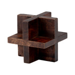 Sagebrook Home 17709-01 4", Cross Wooden Orb, Brown