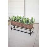 Kalalou NMCC1022 Recycled Wooden Planter with Iron Base
