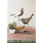 Kalalou CHE1079 Metal Birds Rustic Grey Set of 2