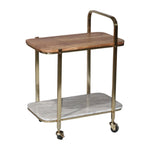 Sagebrook Home 18361-05 31" Marble Shelf Bar Cart, Gold Kd
