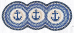 Earth Rugs TCP-443 Navy Anchor Printed Tri Circle Runner