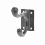 Benzara BM209732 Cast Iron Textured Finish Wall Hook with 4 Holes and 2 Hooks, Silver