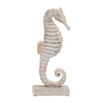 Sagebrook Home 17667-01 Wood, 11" Seahorse, Rustic White