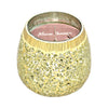Sagebrook Home 80253-03 4" 11 Oz Spiced Pear Mosaic Candle, Champagne