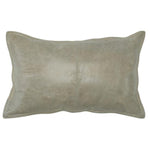 Benzara BM228845 Leatherette Throw Pillow with Stitched Details and Flanged Edges, Beige