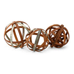 IMAX Worldwide Home Kaiden Wood and Metal Spheres - Set of 3