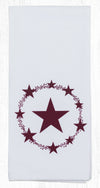 Earth Rugs T-357 Burgundy Star Cotton Tea Towels 20``x28``