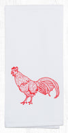 Earth Rugs T-519 Red Rooster Cotton Tea Towels 20``x28``