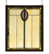 Meyda Lighting 98100 14"W X 17"H Spear Wood Frame Stained Glass Window Panel