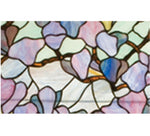 Meyda Lighting 98589 22"W X 30"H Tiffany Magnolia & Iris Stained Glass Window Panel