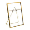Benzara Metal Vertical Easel Frame with Lock Shutter, Brass