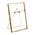 Benzara Metal Vertical Easel Frame with Lock Shutter, Brass