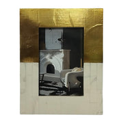 Sagebrook Home 18689-02 Resin, 5X7 Gold Leaf Photo Frame, White/Gold