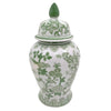 Sagebrook Home 17973-03 Ceramic, 18" Temple Jar Bird/Flower, Green