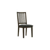 Benzara Curved Slatted Back Wooden Side Chair, Set of 2, Brown