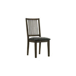 Benzara Curved Slatted Back Wooden Side Chair, Set of 2, Brown