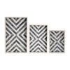 Sagebrook Home 17471-01 Resin, Set of 3 13/18/24" Chevron Trays, Gray/White