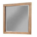 Benzara BM230761 40" Rectangular Wooden Frame Mirror, Brown