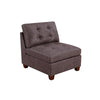 Benzara Contemporary Leatherette Armless Chair with Tufted Back, Dark Brown